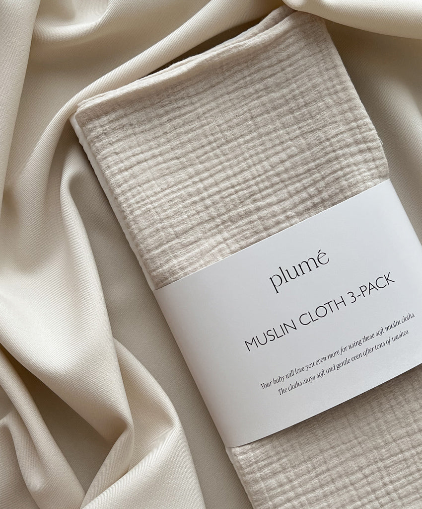 3-pack set of muslin cloths 65x65 Moonbeam