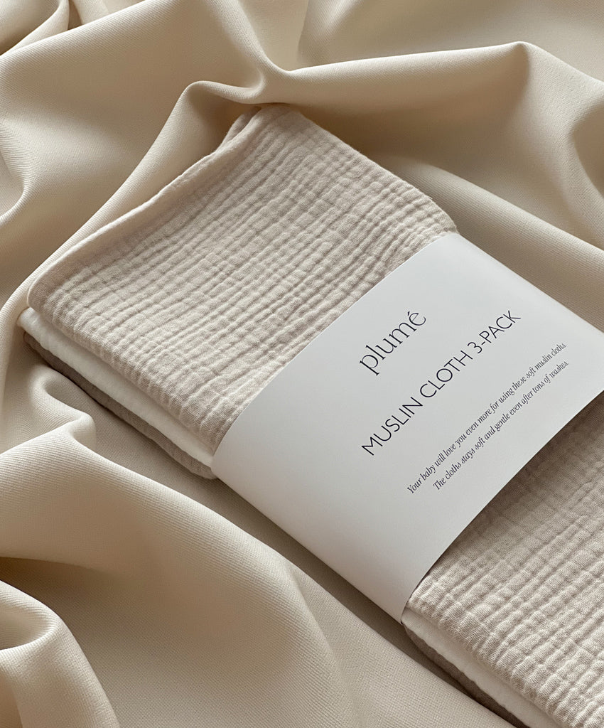 3-pack set of muslin cloths 65x65 Moonbeam