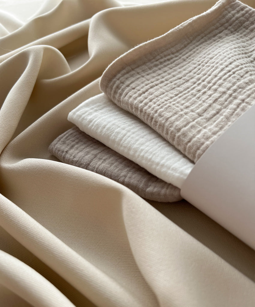 3-pack set of muslin cloths 65x65 Moonbeam