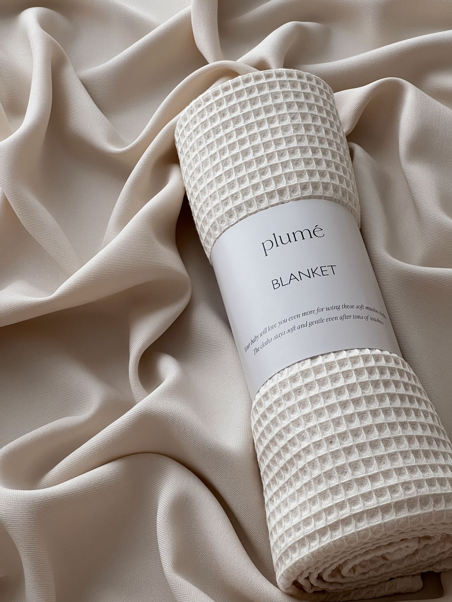 Waffle blanket 75x100 cream