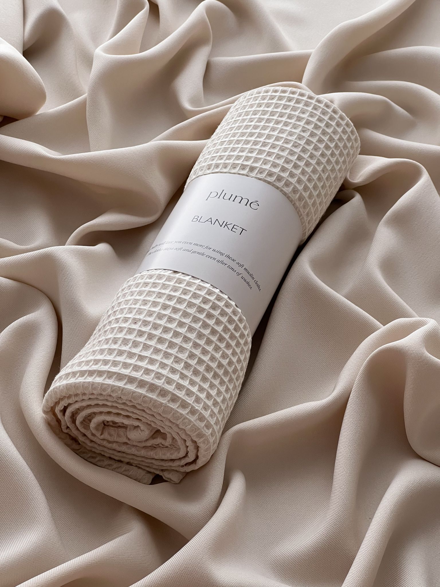 Waffle blanket 75x100 cream